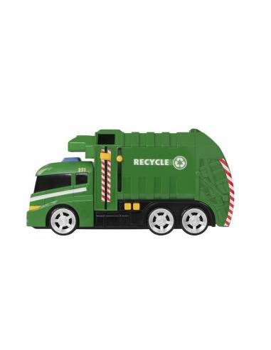 Camión de basura de juguete con luz y sonidos.