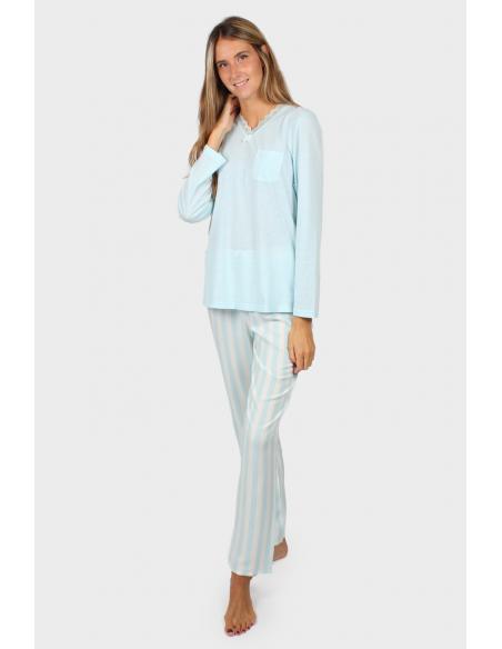 ADMAS CLASSIC Pijama Manga Larga Classic Stripes para Mujer - Imagen 1