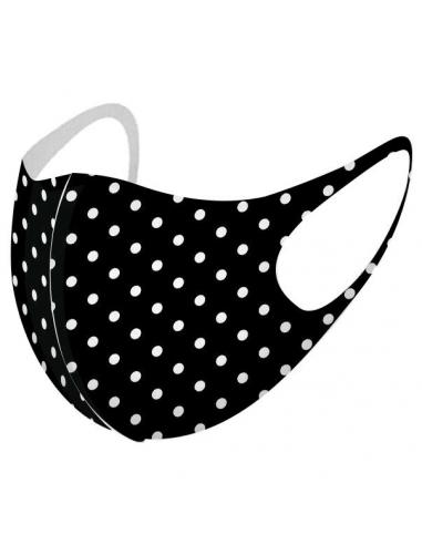 Mascarilla reutilizable Lunares Negro M - Imagen 1
