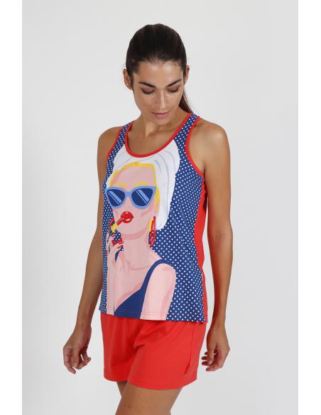PIJAMA TIRANTES LADY IN RED - Imagen 2