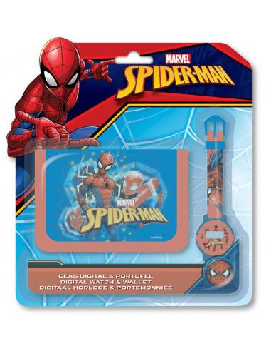 Set reloj digital y billetera de Spiderman - Imagen 1
