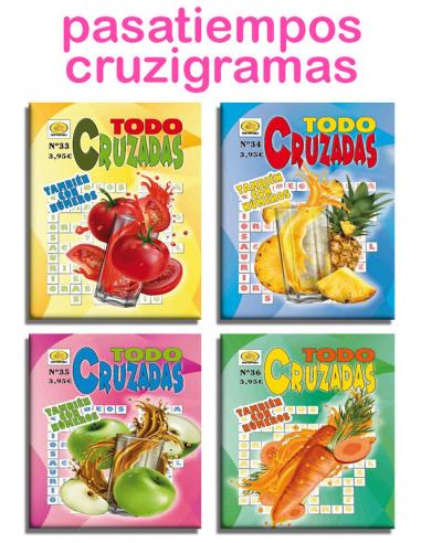 Libro pasatiempos todo cruzadas crucigramas 164 paginas 17x24cm - Imagen 1