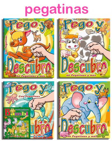 Libro pego y descubro con pegatinas 8 paginas 21x28cm - Imagen 1