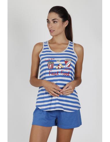 ADMAS Pijama Tirantes Fast Food para Mujer - Imagen 1