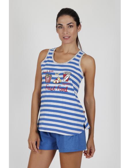 ADMAS Pijama Tirantes Fast Food para Mujer - Imagen 2