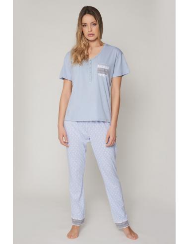 ADMAS CLASSIC Pijama Manga Corta Small Dots para Mujer - Imagen 1