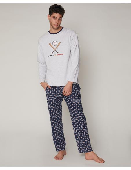 ADMAS Pijama Manga Larga Baseball para Hombre - Imagen 1
