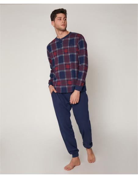 ANTONIO MIRO Pijama Manga Larga Jacquard para Hombre - Imagen 1