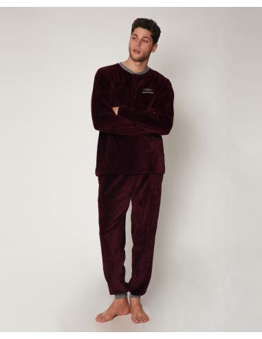 ADMAS Pijama Manga Larga Velour Home para Hombre - Imagen 1