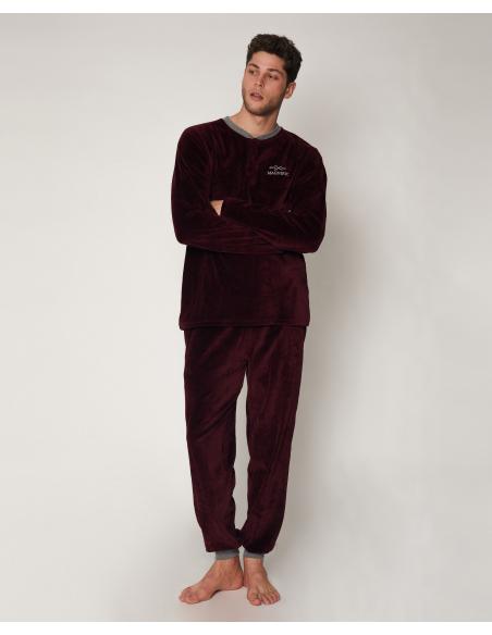ADMAS Pijama Manga Larga Velour Home para Hombre - Imagen 1