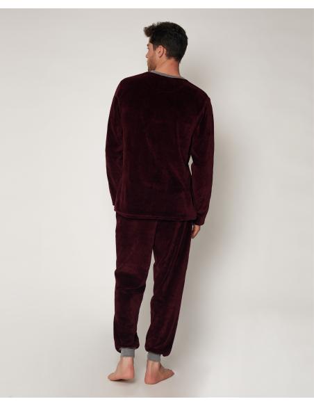 ADMAS Pijama Manga Larga Velour Home para Hombre - Imagen 3
