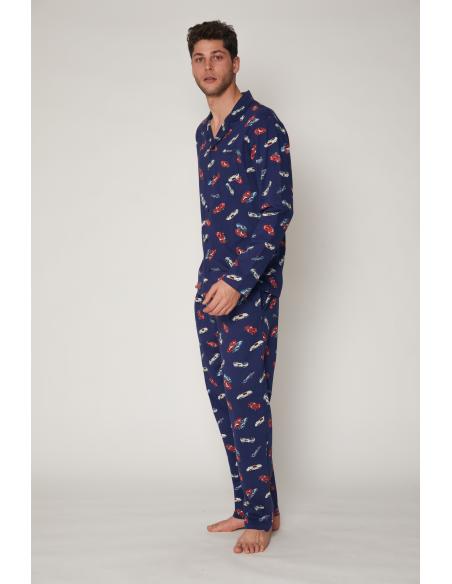 ADMAS Pijama Abierto Manga Larga Grand Prix para Hombre - Imagen 2