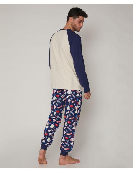 DIVER Pijama Manga Larga Family Breakfast para Hombre - Imagen 3