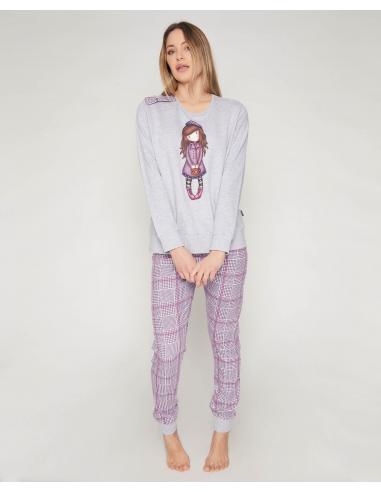 SANTORO GORJUSS Pijama Manga Larga Felpa Le Beret para Mujer - Imagen 1