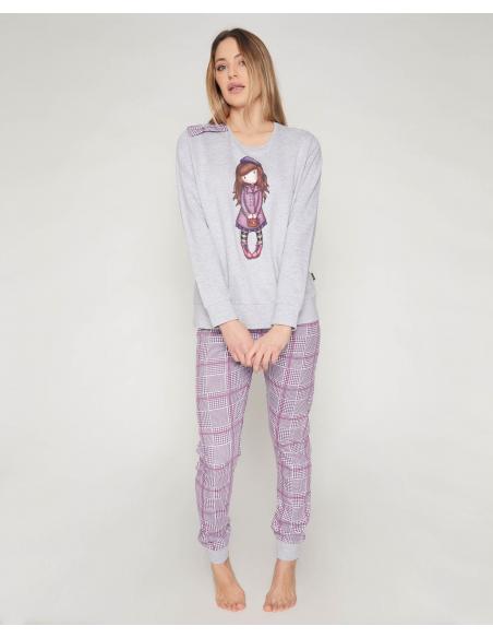 SANTORO GORJUSS Pijama Manga Larga Felpa Le Beret para Mujer - Imagen 1