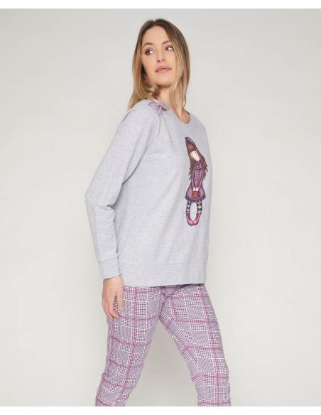SANTORO GORJUSS Pijama Manga Larga Felpa Le Beret para Mujer - Imagen 2