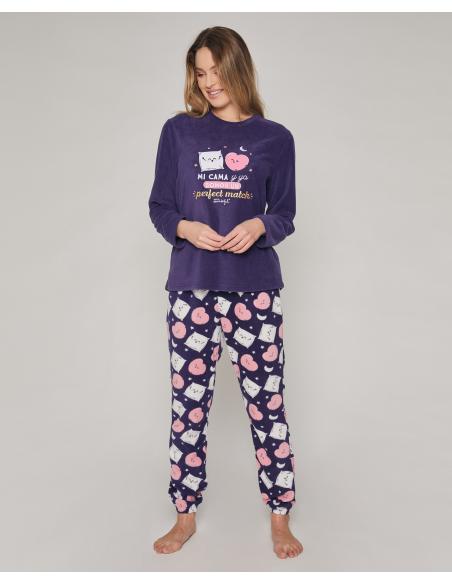 MR WONDERFUL Pijama Calentito Manga Larga Mi Cama y Yo para Mujer - Imagen 1