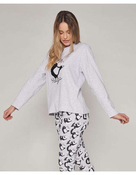 ADMAS Pijama Manga Larga Panda Yoga para Mujer - Imagen 2