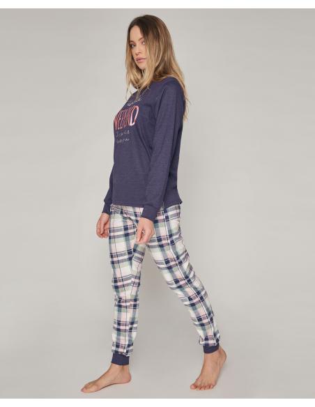 ADMAS Pijama Manga Larga Hello Weekend para Mujer - Imagen 2