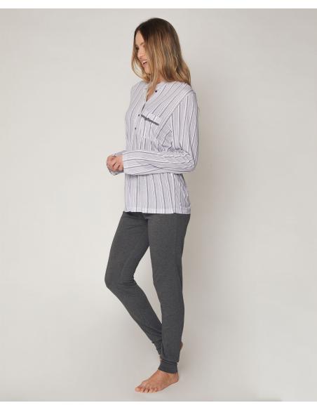 ADMAS CLASSIC Pijama Manga Larga Diplomatic para Mujer - Imagen 2