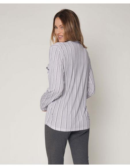 ADMAS CLASSIC Pijama Manga Larga Diplomatic para Mujer - Imagen 3