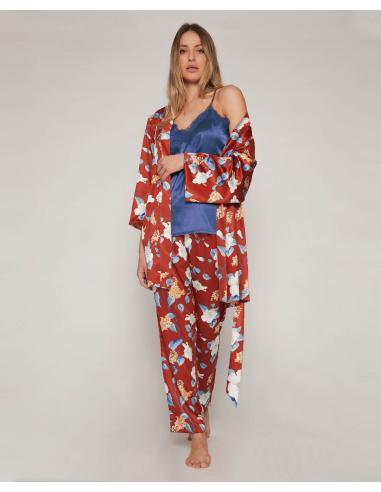 ADMAS GARDEN Conjunto Pijama + Bata Manga Larga Winter Garden para Mujer - Imagen 1