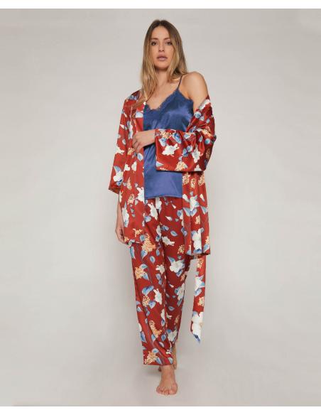 ADMAS GARDEN Conjunto Pijama + Bata Manga Larga Winter Garden para Mujer - Imagen 1