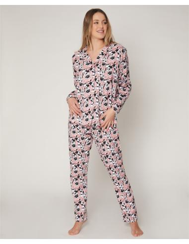 DISNEY Pijama Abierto Manga Larga Bowtiful Minnie para Mujer - Imagen 1