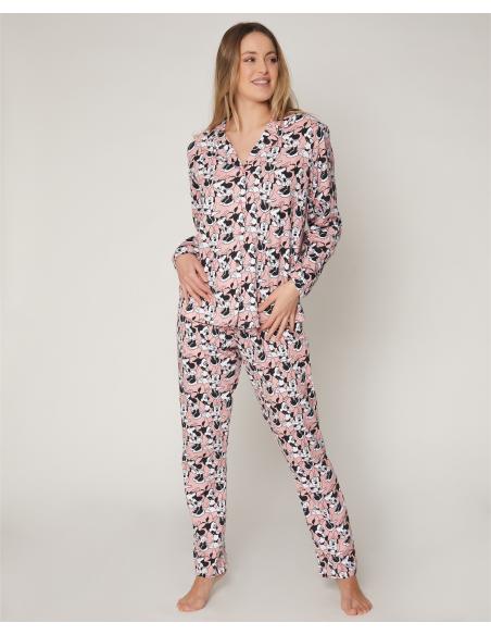 DISNEY Pijama Abierto Manga Larga Bowtiful Minnie para Mujer - Imagen 1