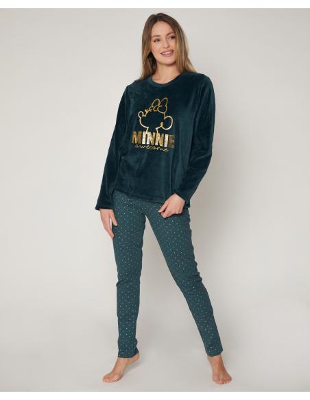 DISNEY Pijama Velour Manga Larga Minnie Awesome para Mujer - Imagen 1