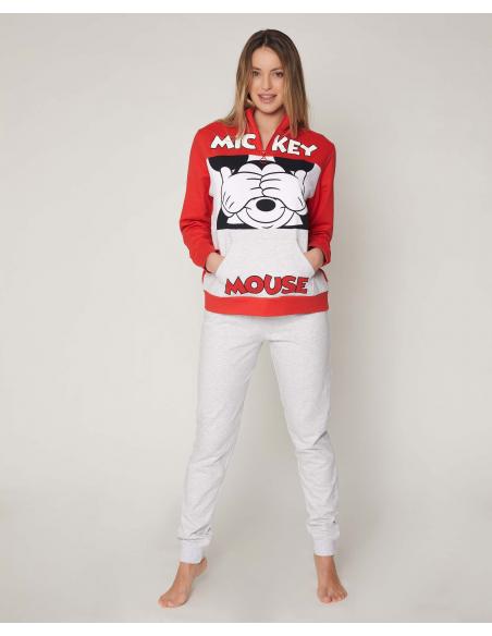 DISNEY Pijama Manga Larga Felpa Mickey para Mujer - Imagen 1