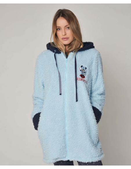 DISNEY Bata Manga Larga Calentita Minnie Shy para Mujer - Imagen 1