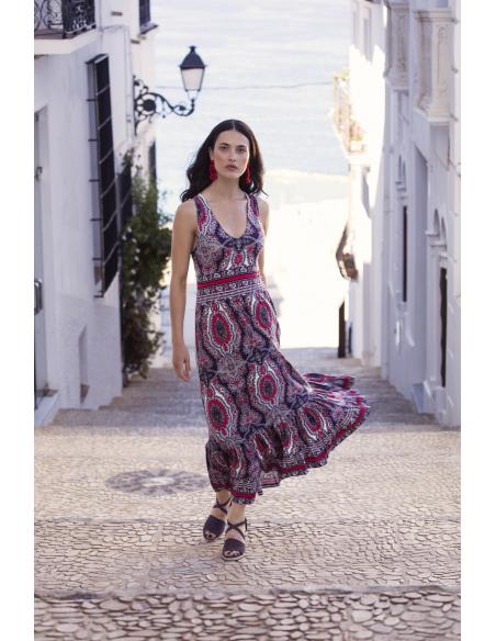 ADMAS Vestido Largo Blue Paisley para Mujer - Imagen 1