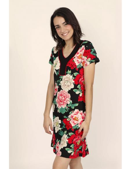 ADMAS Vestido Manga Corta Nightflowers para Mujer, Talla Grande - Imagen 2
