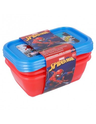 Set 3 piezas recipientes rectangulares de Spiderman