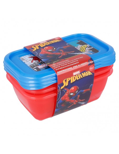 Set 3 piezas recipientes rectangulares de Spiderman