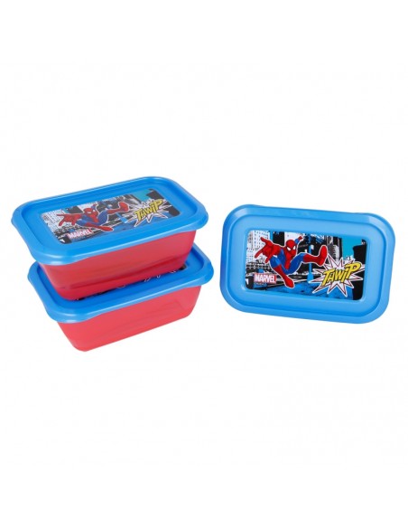 Set 3 piezas recipientes rectangulares de Spiderman 2