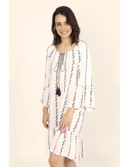 ADMAS Vestido Manga Larga Embroidery Lines para Mujer - Imagen 2