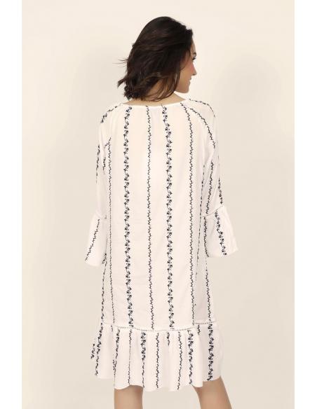 ADMAS Vestido Manga Larga Embroidery Lines para Mujer - Imagen 3