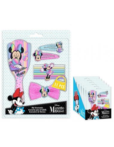 Set 11 piezas accesorios de pelo con cepillo de Minnie Mouse - Imagen 1