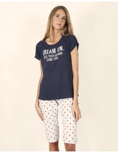 STAY AT HOME Pijama Manga Corta Dream On para Mujer - Imagen 1