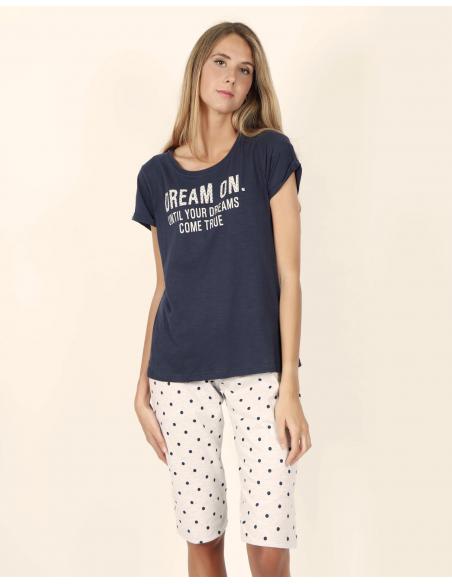 STAY AT HOME Pijama Manga Corta Dream On para Mujer - Imagen 1