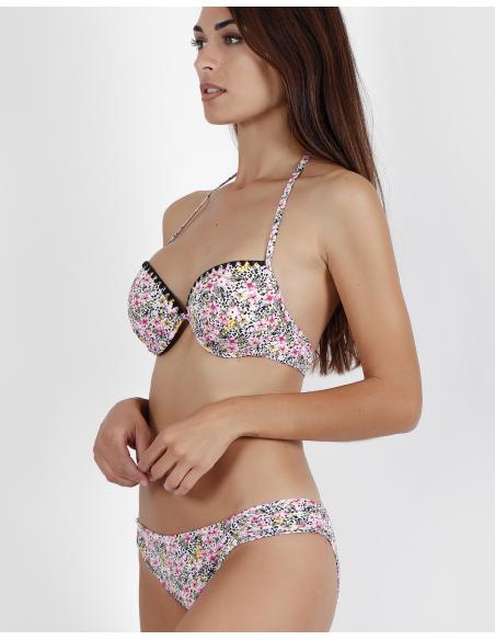 ADMAS Bikini Push Pink Flowers para Mujer - Imagen 2