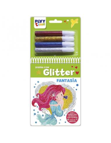Imagiland, Playtime Libreta creativa Diseña con glitter &#39;Fantasía&#39; - Imagen 1