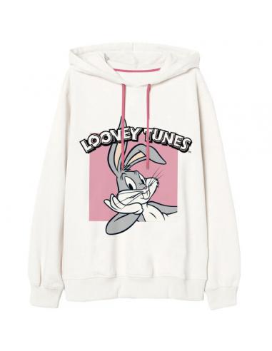 Sudadera con capucha juvenil/adulto de Looney Tunes (talla: L, color: white) - Imagen 1