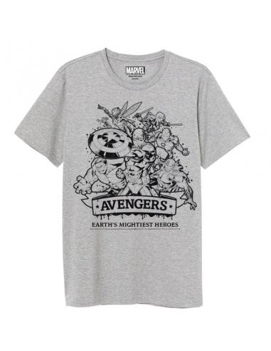 Camiseta juvenil/adulto de Avengers (talla: S, color: grey) - Imagen 1