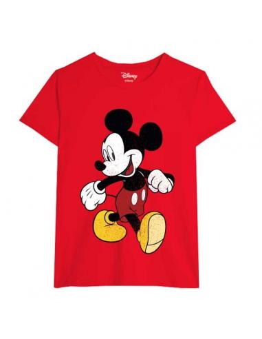 Camiseta juvenil/adulto de Mickey Mouse (talla: L, color: red) - Imagen 1