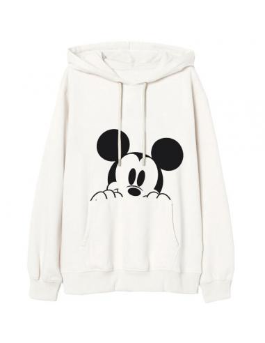 Sudadera con capucha juvenil/adulto de Mickey Mouse (talla: L, color: white) - Imagen 1
