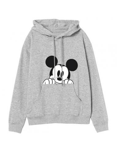 Sudadera con capucha juvenil/adulto de Mickey Mouse (talla: L, color: grey) - Imagen 1
