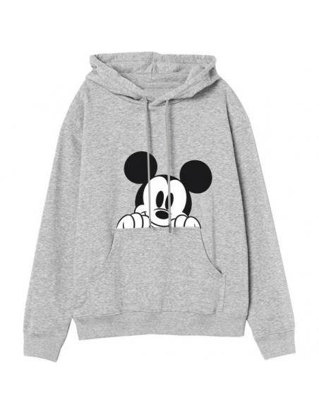 Sudadera con capucha juvenil/adulto de Mickey Mouse (talla: XL, color: grey) - Imagen 1